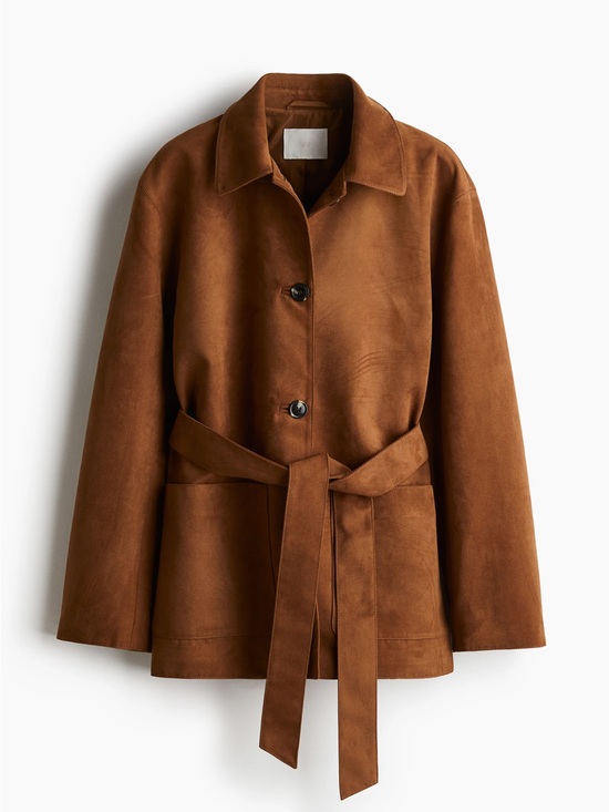 H&M Jackets & Blazers - H&M Belted Faux Suede Jacket